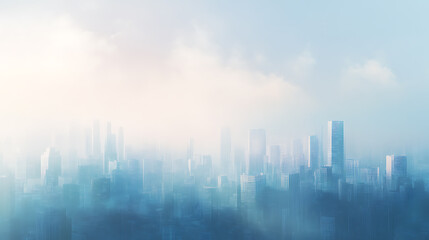 Aufkleber - Blurred cityscape background with bokeh effect, light and airy feel, blurred urban skyline