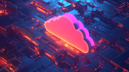 Poster - Cloud computing offers scalable infrastructure for global data storage and exchange, Concept Cloud Computing