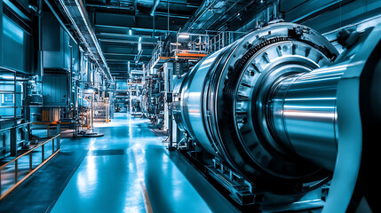 Leinwandbilder - Industrial machinery in nuclear power plant room