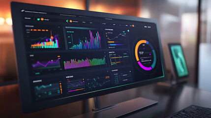 Aufkleber - Advanced wind turbine analytics dashboard with realtime performance metrics and predictive maintenance insights 3d illustration