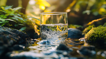 Poster - Water purification concept showcasing clean and tasty water, emphasizing the importance of safe drinking water through advanced filtration and purification technologies for health and wellness