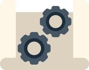 Poster - vector illustration of a project management plan with two gears working together