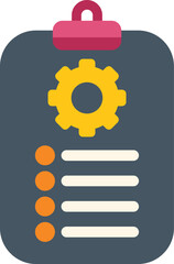 Wall Mural - Clipboard is showing project management with a cogwheel and check marks