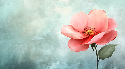 Aufkleber - In loving memory condolence card with flower illustration sympathy bereavement digital illustration