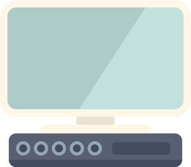 Fototapete - Computer monitor showing blank screen standing on system unit with buttons and cd rom drive, isolated on white background