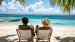 © Yevhen - Exploring leisure and relaxation  black travelers embrace beach getaways at opulent resorts