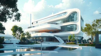 Aufkleber - Commercial facility, modern R an D building