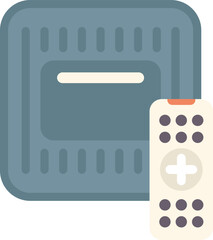 Poster - modern digital tv set top box receiver for connecting to a television, with remote control