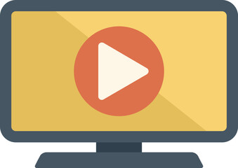 Fototapete - Modern tv set is displaying a video streaming platform interface, with a prominent play button