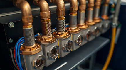 Aufkleber - Heat exchanger in the condensing unit for optimal performance, HVAC Maintenance Concept, Heat Exchanger Maintenance, Condensing Unit Efficiency, Cooling System Performance, Overheating Prevention