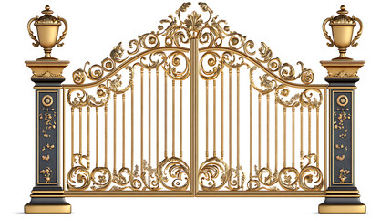 Poster - Pearly gates of heaven isolated on white background religious symbolism digital illustration
