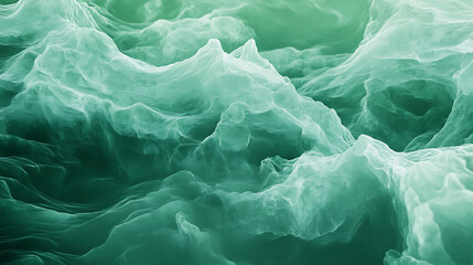 Poster - Soothing green waves abstract background natureinspired graphic design