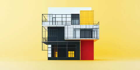 Poster - Modern architecture building showing colorful facade and geometric shapes