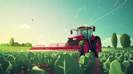 Poster - Smart farming precision agriculture concept advanced sensors for crop monitoring technology integration digital illustration