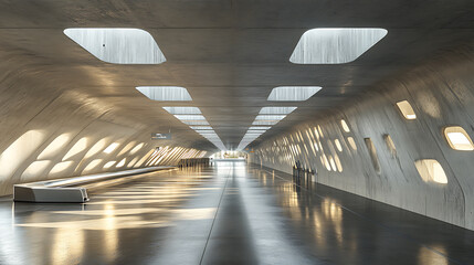 Poster - Subway station interior in lyon city france architecture 3d illustration