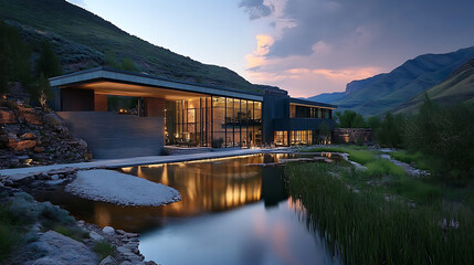 Poster - Utah home exterior beautiful modern architecture design