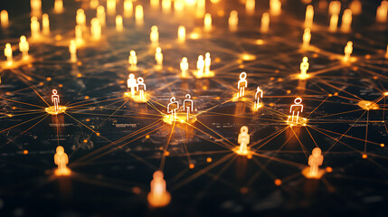 Poster - Worldwide business network with glowing connections global commerce concept illustration