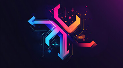 Poster - A simple and elegant illustration of colorful arrows moving in different directions, representing the concept of ideas flowing from one mind to another