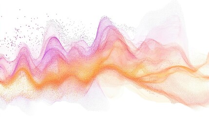 Poster - Colorful waves of vibrant pink and orange abstract art