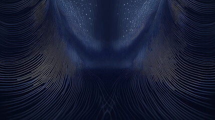 Poster - big data visualization concept with abstract glowing lines on dark background for business technolog