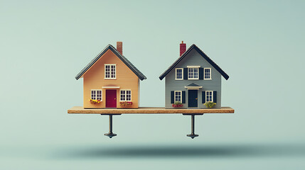 Poster - house property purchase uncertainty, questioning whether to rent or buy, investment decision and dou