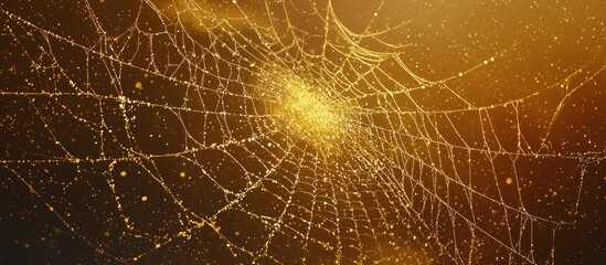 Spider S Web With Soft Tones Of Gold
