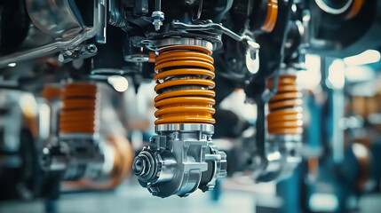 Poster - Car suspension system's mechanism for cushioning and compressing