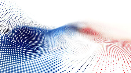 Poster - Official abstract technology background design with blue and red dots on white backdrop for business presentation, website banner