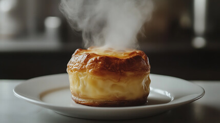 Aufkleber - Pastel de Nata, a Portuguese dessert known for its small, crispy puff pastry pastries filled with a creamy egg custard