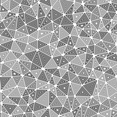 Poster - triangles background design. compact shape size. multiple repeated inner triangles. monotone style. 