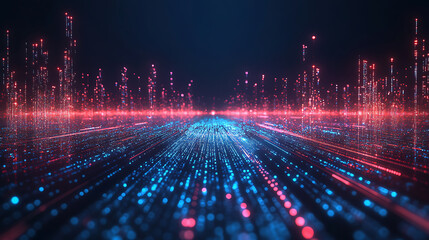 Aufkleber - Abstract network connections with glowing nodes and lines on dark blue digital background futuristic technology concept illustration