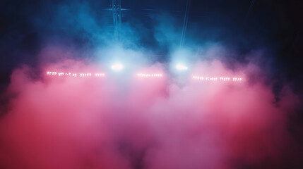 Aufkleber - Bright stadium arena lights and smoke dramatic sports background