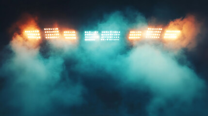Poster - Bright stadium arena lights and smoke dramatic sports background
