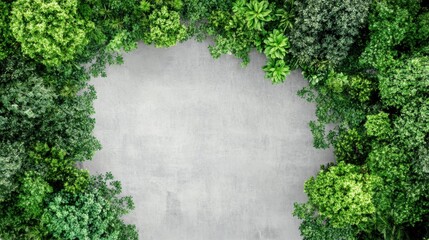 Aufkleber - This vibrant green area, surrounded by urban concrete, symbolizes a shift towards nature in consumption practices. Generative AI