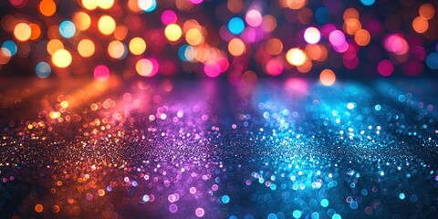 Poster - Abstract Background with Colorful Bokeh and Glitter