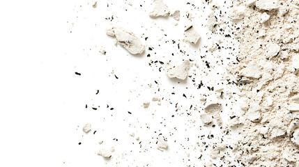 Poster - Scattered sand texture isolated on white background top view of natural material for design