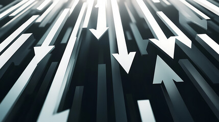 Aufkleber - A background with white arrows pointing upwards, representing growth and progress in business or personal life