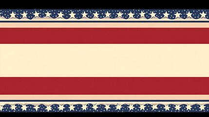 Aufkleber - Red, white and blue border simple design with flat color blocks on a white background