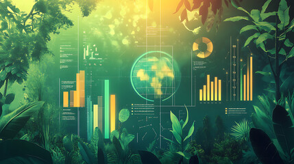 Poster - A visual representation of sustainability analytics, showcasing data-driven insights for environmental impact, resource efficiency, and sustainable development