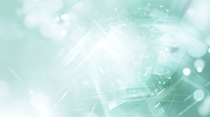 Aufkleber - Abstract light green background with geometric shapes and blurred lines white space in the center of the composition