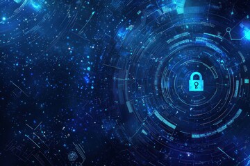 Aufkleber - Digital Security Lock Symbol in a Futuristic Interface