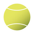 © stefanbalaz - Tennis ball icon vector illustration isolated on white background. Tennis training equipment. Sports activity and symbol of tennis match. Ideal for logo design, sticker.