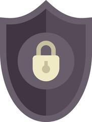 Poster - simple icon of a security shield protecting with a padlock, representing the concept of safety and p