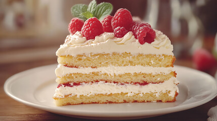 Aufkleber - Delicious and tasty Karpatka cake with cream and pastry dough