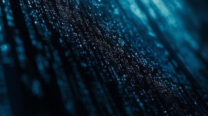 Aufkleber - A close up of computer code on the screen, representing advanced software development and coding skills The background is dark with a blue glow from above