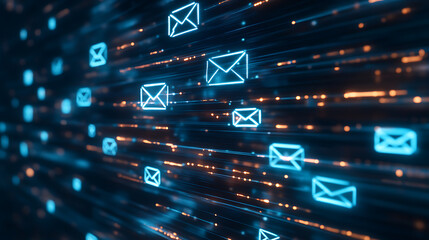 Aufkleber - Email marketing automation concept with spam filter icons, Representing digital marketing strategies and email campaign management