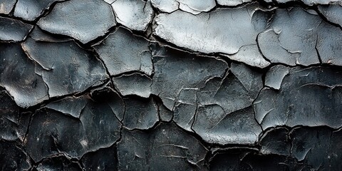 Aufkleber - Cracked Black Surface with Subtle Shimmer