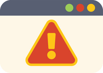Fototapete - Computer window is showing a warning error message with an exclamation mark inside a triangle