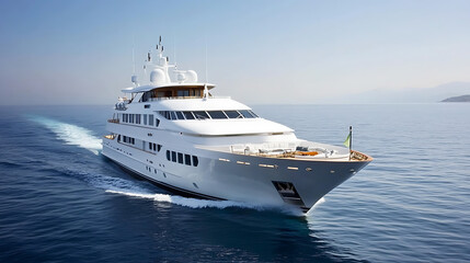 Aufkleber - High angle view of luxury motor yacht sailing on open sea