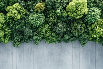 Poster - The image captures a rich green patch of trees amidst a concrete landscape, symbolizing a shift towards nature-focused living. Generative AI
